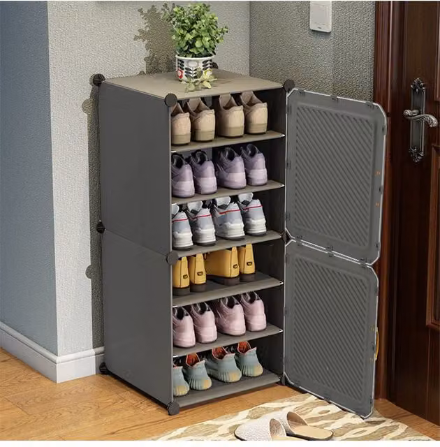 Living and Home 6-Layer Freestanding Shoe Storage Cabinet in Dark Grey – 1