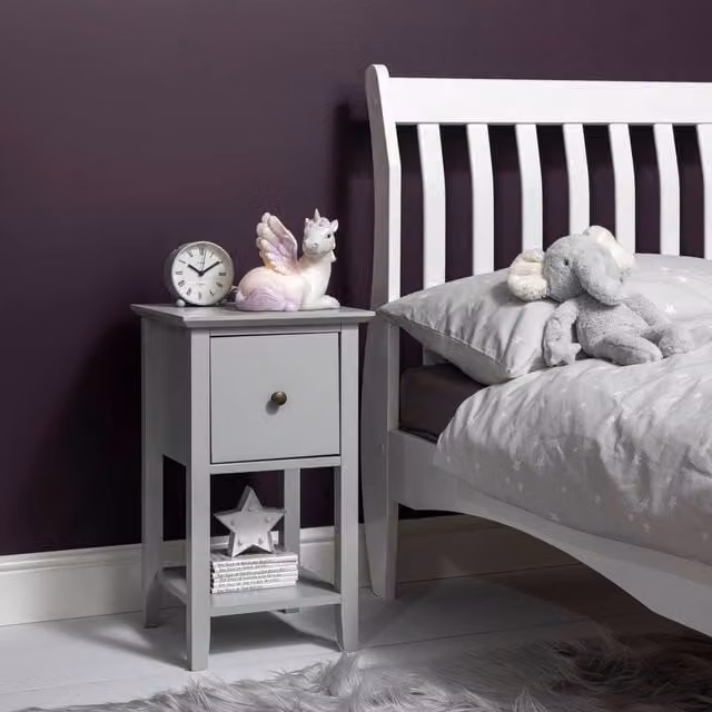 Nöa and Nani Asora Bedside Table with Drawer in Silk Grey – 1