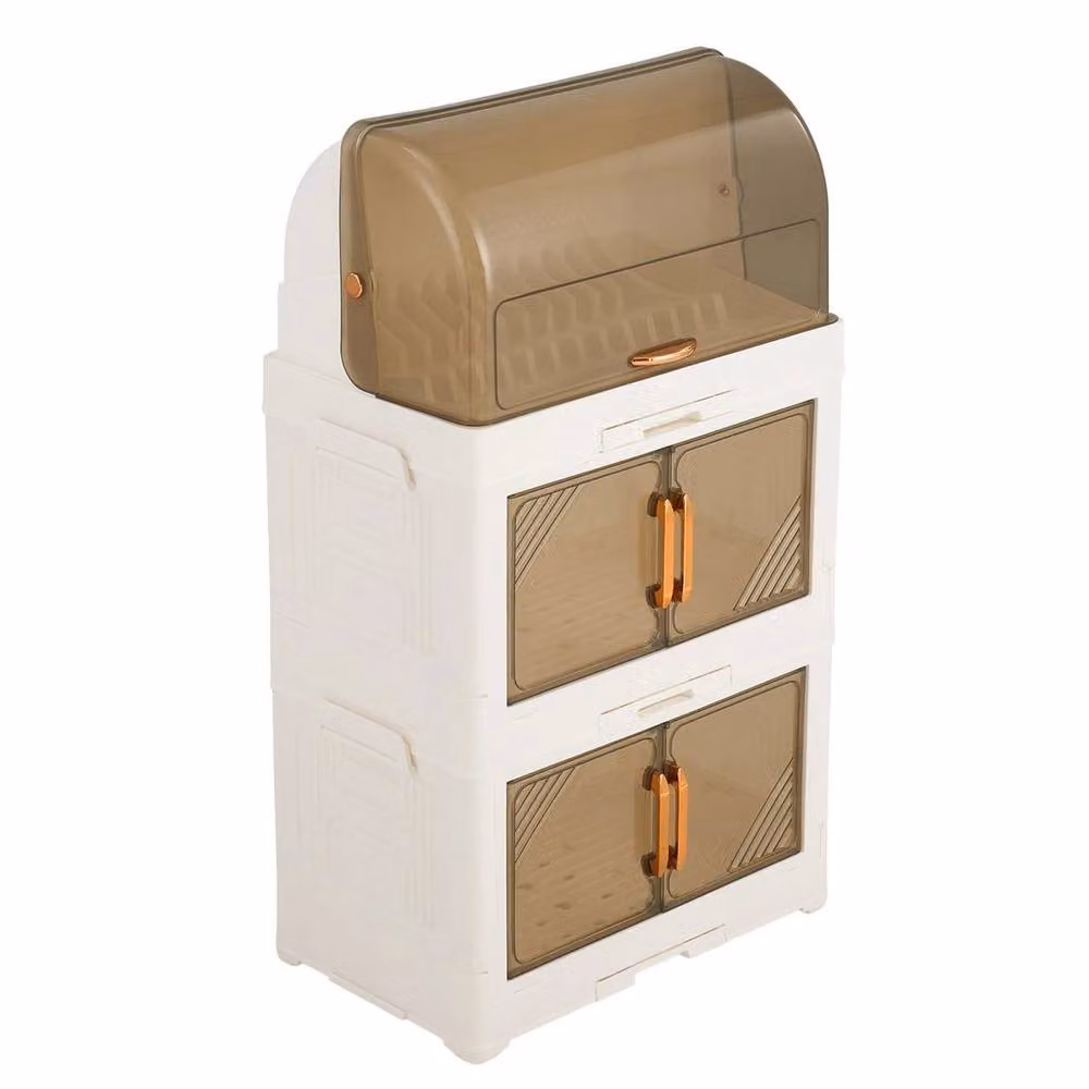 FLAVORA 3 Tier Cream White Plastic Drying Rack Storage Box – 3