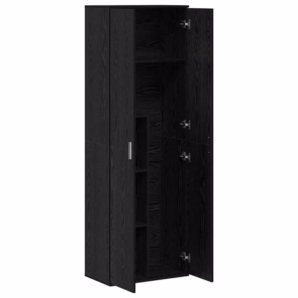 Berkfield Home Black Oak Wall Mounted Highboard, W/D/H: 60 x 35 x 180 cm – 3