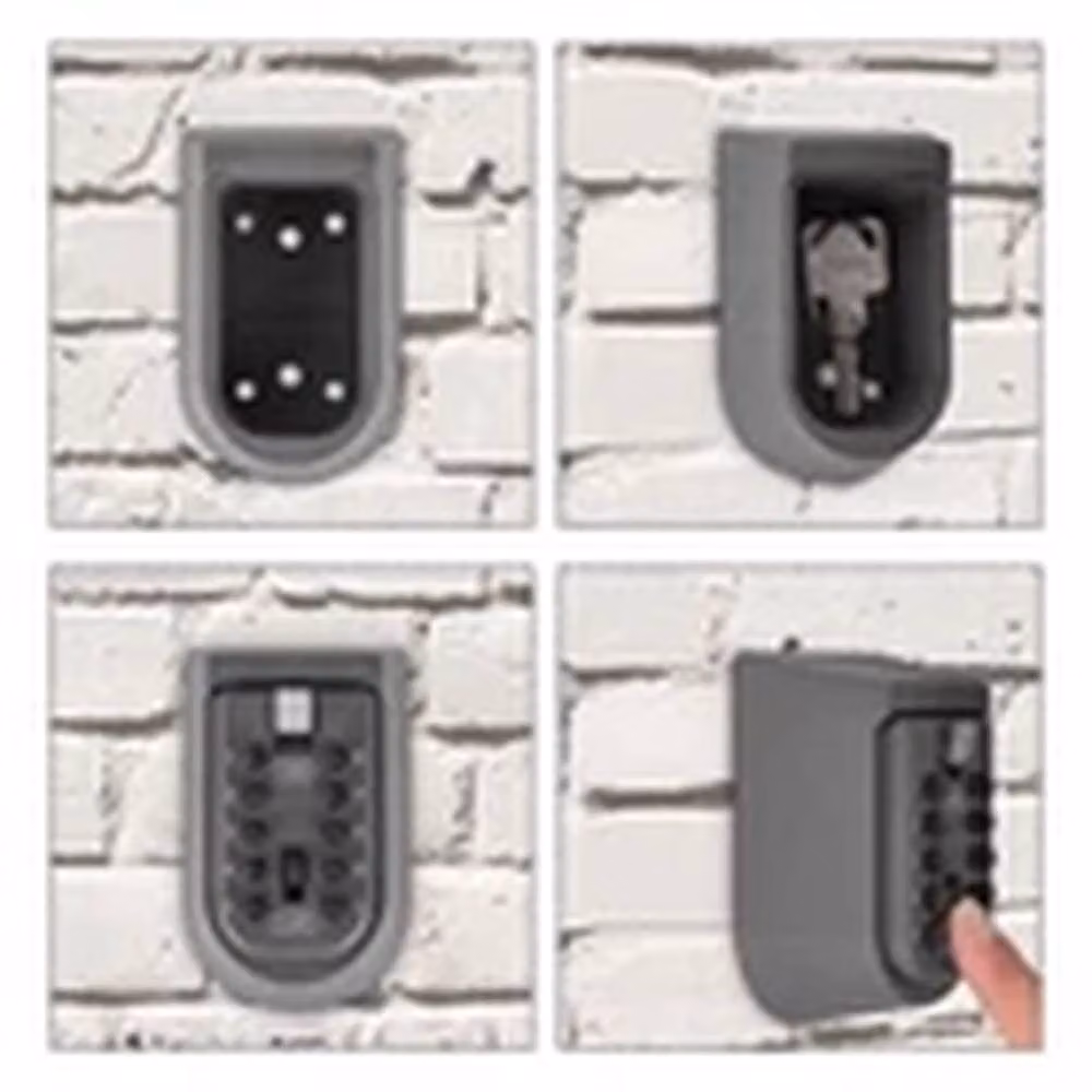EONLION Wall Mounted 4-Digit Combination Key Safe Box in Grey – 4