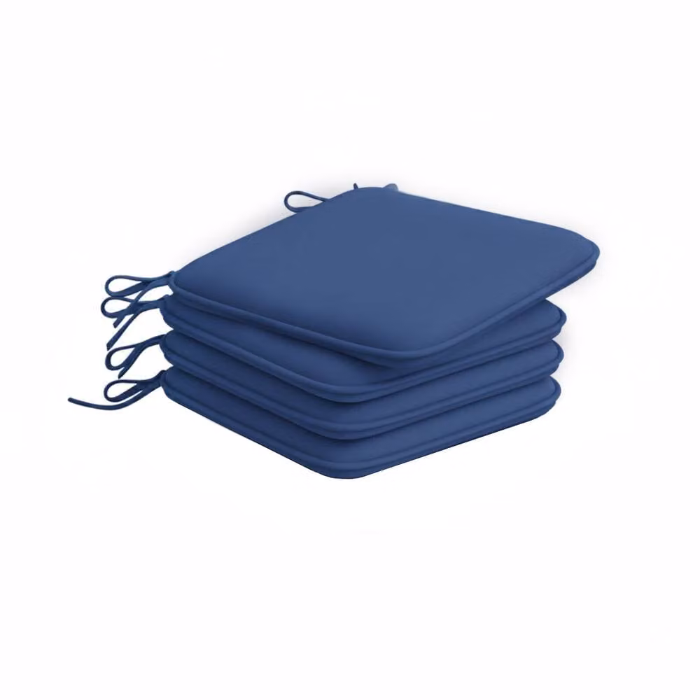 Snug City Pack of 4 Waterproof Square Foam Seat Pads with Ties in Navy Blue – 2