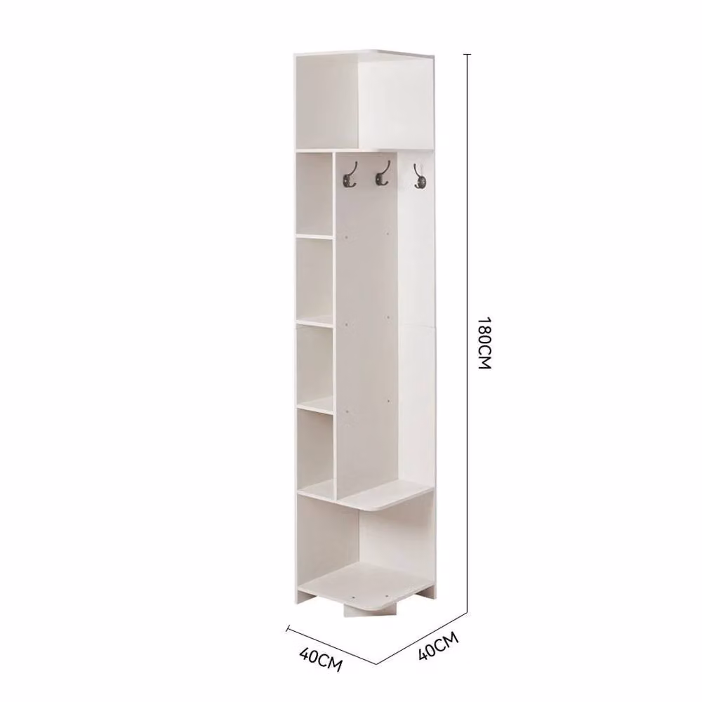 EONLION White Glossy Hallway Corner Cabinet Storage Shelf, W/D/H: 40 x 40 x 180 cm – 2