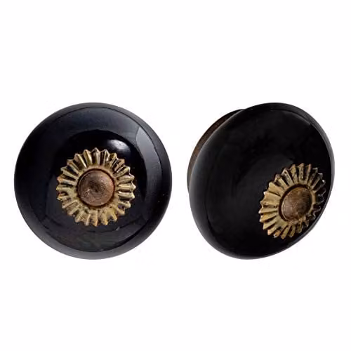 Nicola Spring Black Ceramic Cabinet Knobs, Pack of 6 – 1