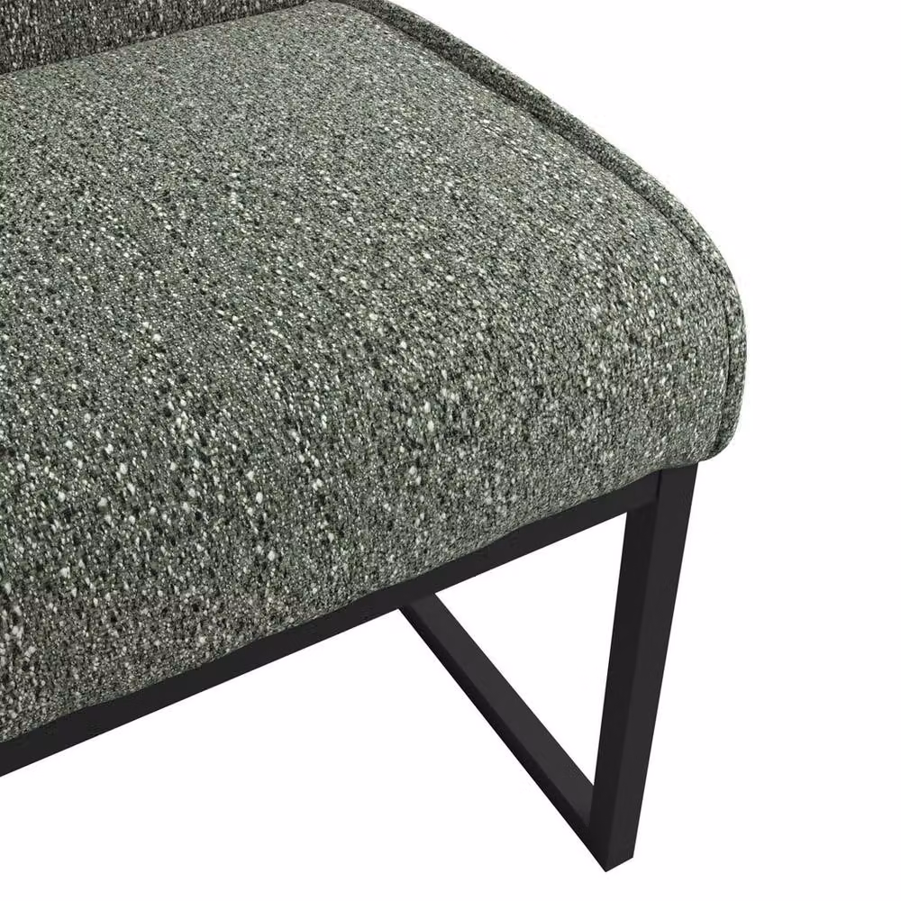 Lemon Pavilion Furniture Cleaver Dining Chair Set of 2 in Light Green Tweed and Black Metal – 3