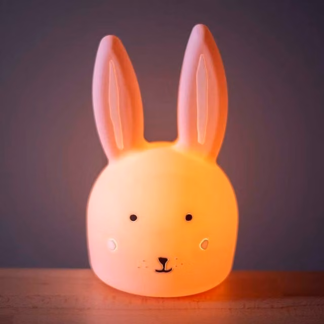 Trixie Mrs Rabbit Silicone Nightlight in Pale Pink and White with Dimmable Touch Control and Timer – 1