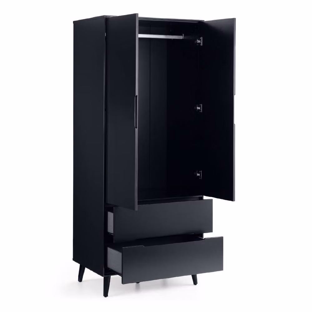 Cheshire Premium Elara Combination Wardrobe in Anthracite Grey with Integrated Drawers, H 190.0 cm x W 80.0 cm – 2