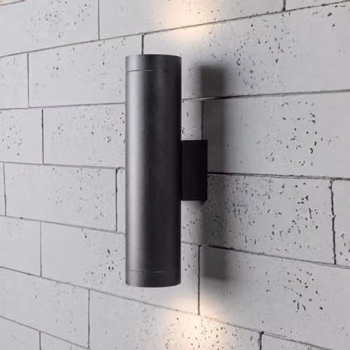 CGC Lighting Lucas Black Extra Long GU10 Double Up and Down Outdoor Wall Light IP44 Aluminium