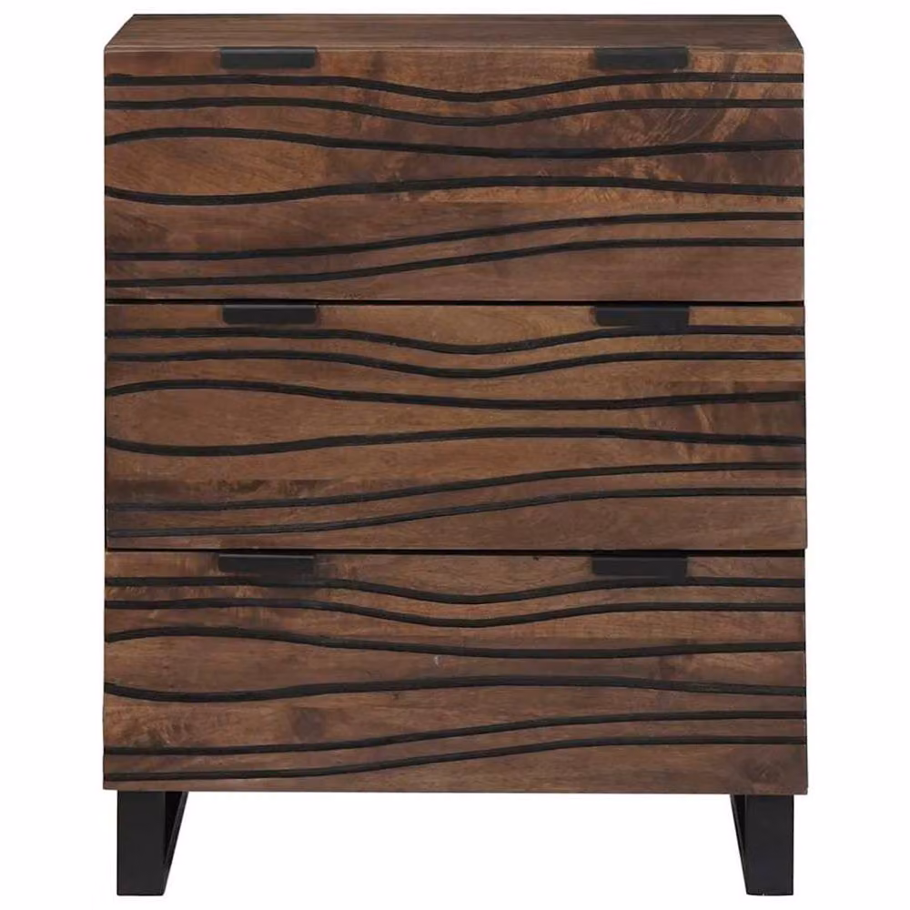 Berkfield Home Solid Mango Wood Sideboard in Brown, W/D/H: 60 x 33.5 x 75 cm – 2
