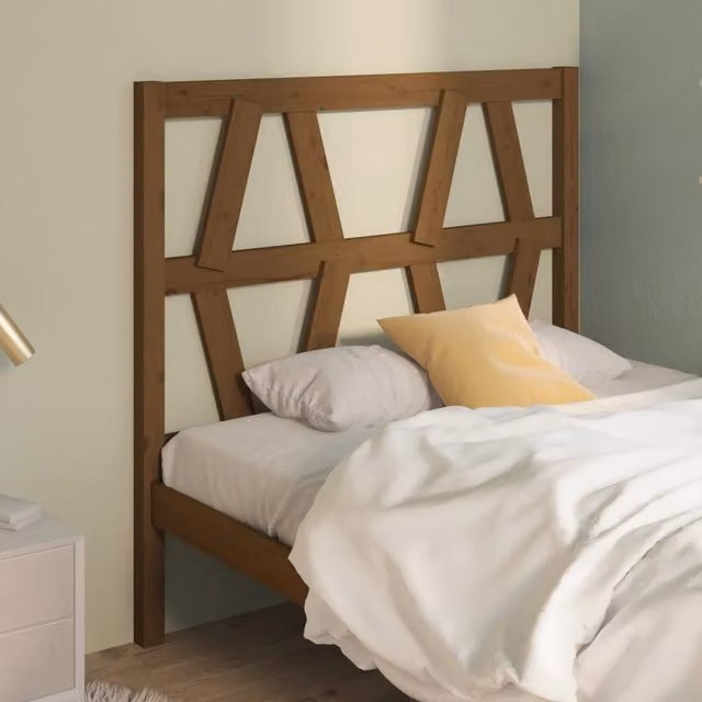 Berkfield Home Rustic Solid Wood Pine Bed Headboard in Honey Brown, W/D/H: 81 x 4 x 100 cm – 1