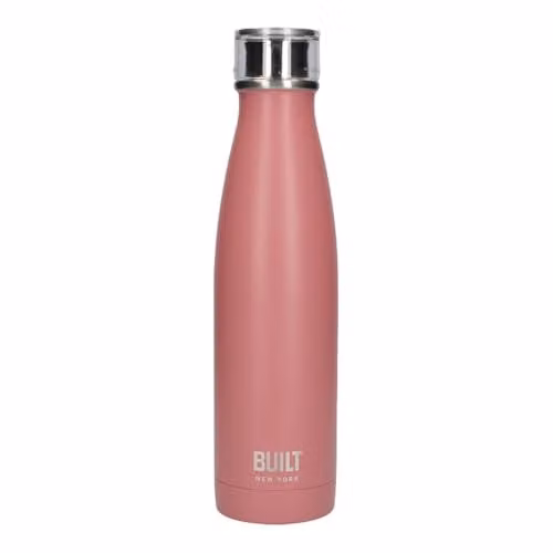 Built Perfect Seal Double-Walled Insulated Stainless Steel Water Bottle, 480 ml, Pink – 1