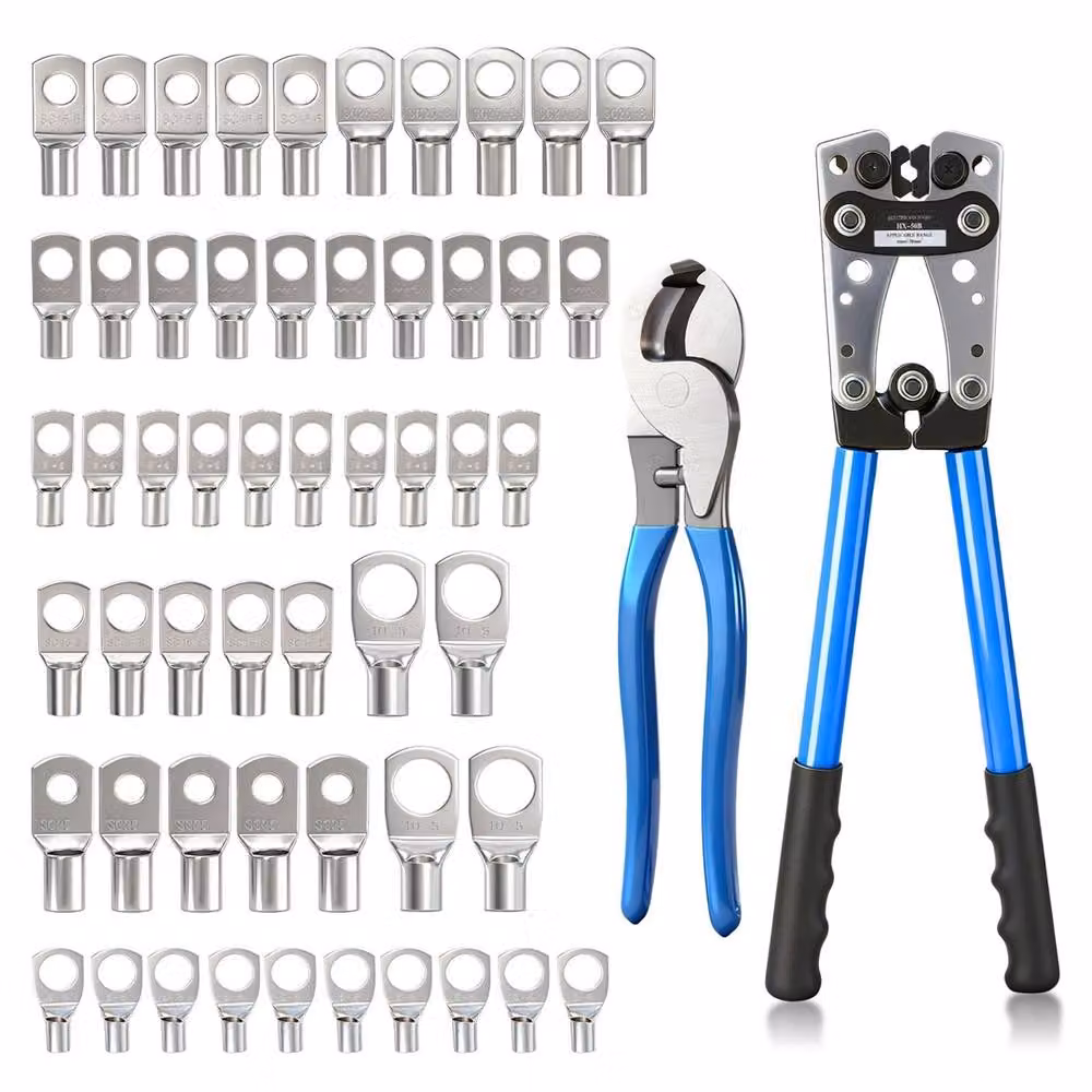 Nordara Heavy Duty Battery Cable Crimping Tool and Wire Lug Terminal Set in Blue – 3