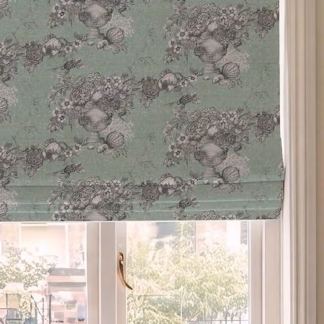 HOUSE Llewelyn-Bowen Vacannes Made To Measure Blackout Roman Blind in Mistleaf Floral Design