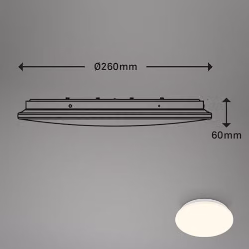 Briloner White LED Ceiling Light with Motion Sensor, Warm White, D: 27 cm, H: 6 cm – 6