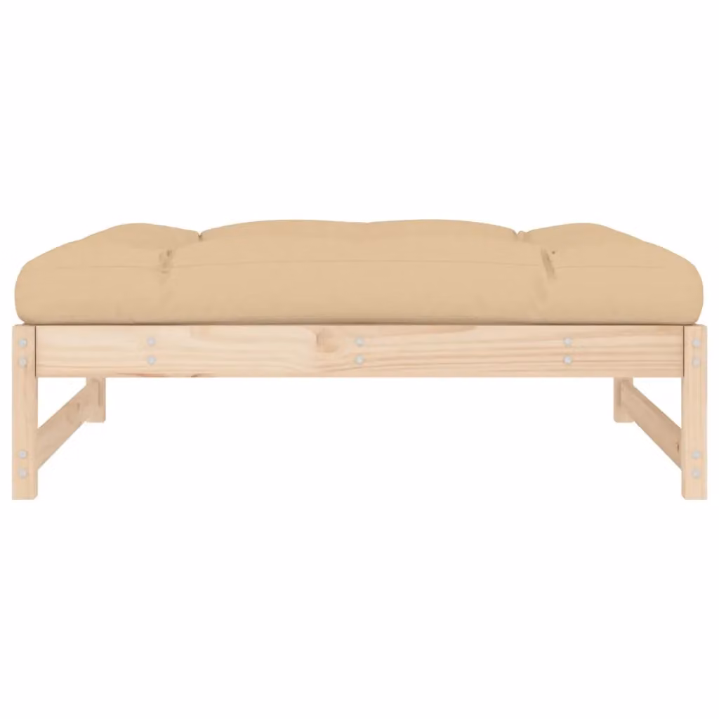 Berkfield Home Rustic Garden Footstool in Brown Solid Pine, W: 120 cm, D: 80 cm – 2