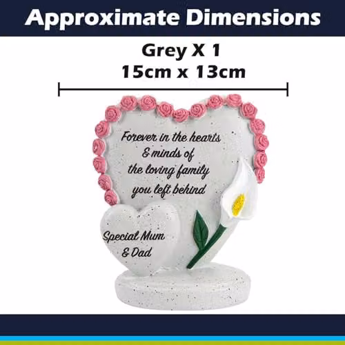 VFM e-Store Memorial Flower Pot Ornament in Grey, W/D/H: 15 x 15 x 13 cm – 1