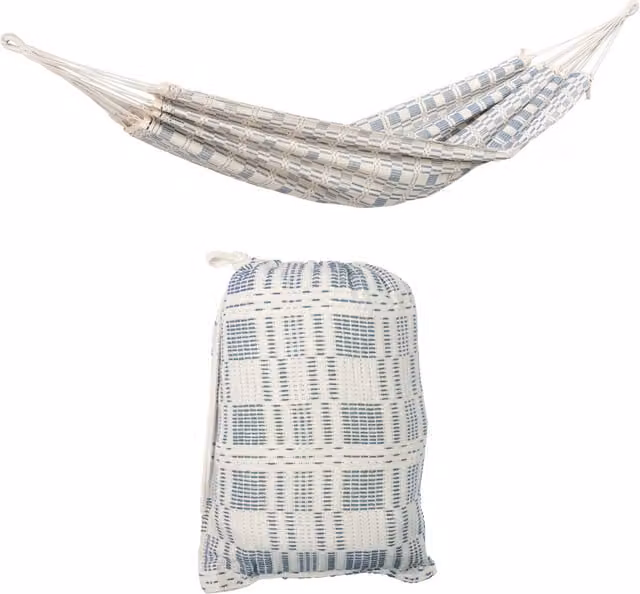 Carioca Coral Hammock in Blue Cotton-Blend Fabric