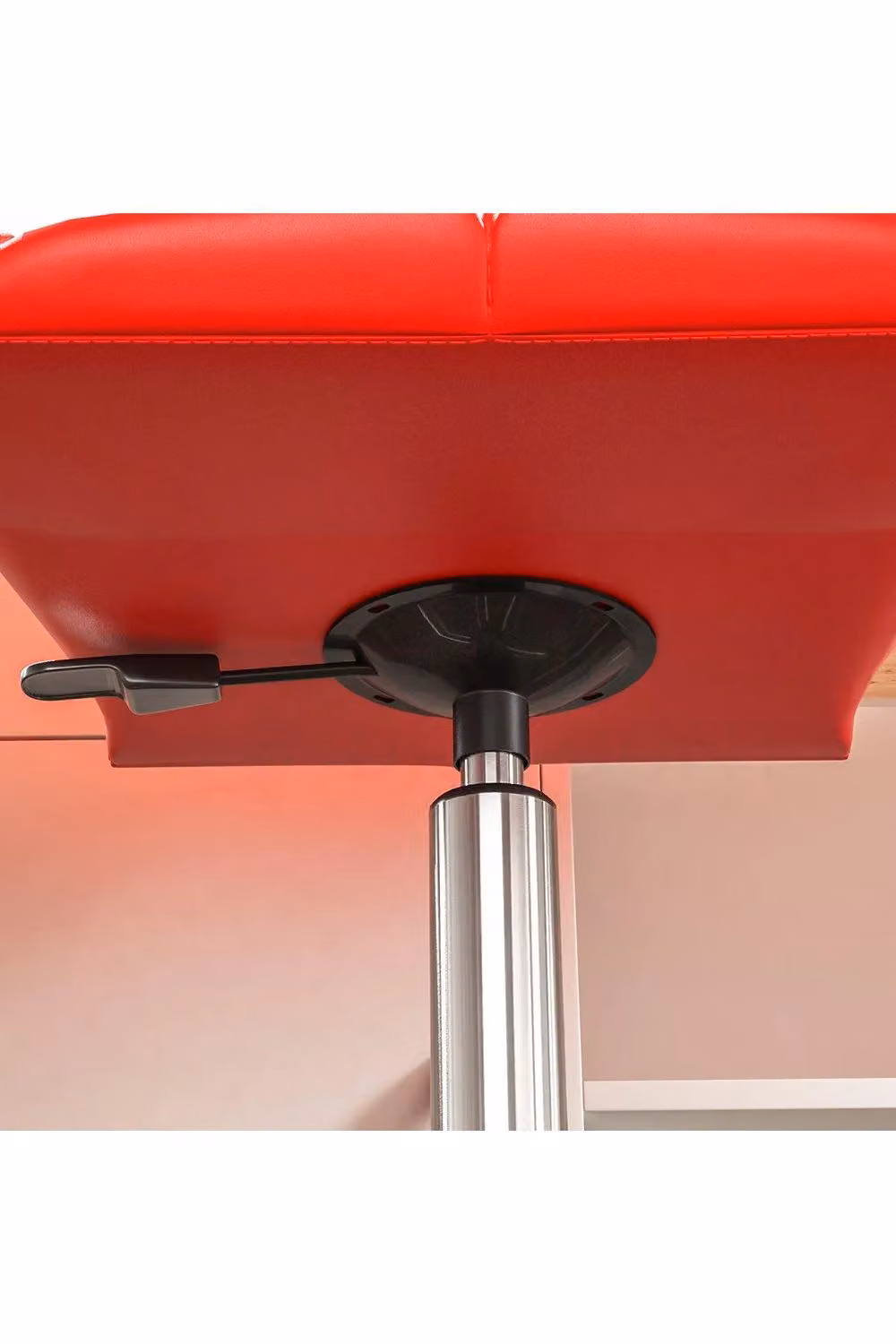 Vida Designs Geo Ergonomic Adjustable Swivel Chair with Armrests in Red Geometric Fabric – 3