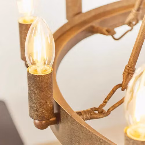 Loops 12 Light Bronze Metal Candle Ring Ceiling Pendant Lamp with Adjustable Height – 2