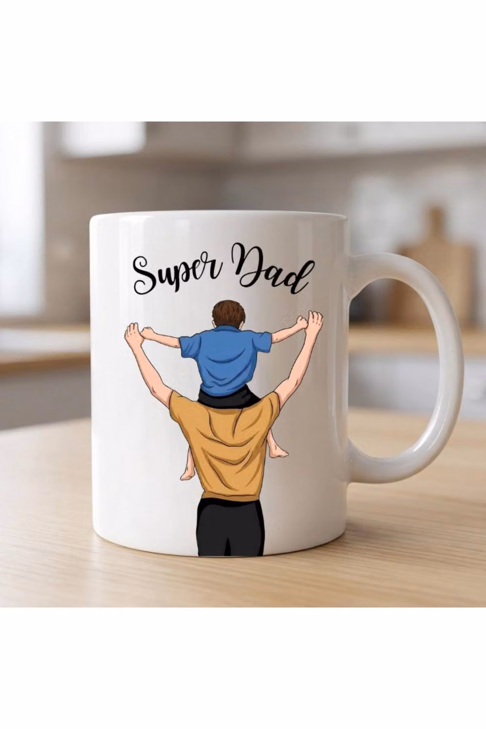 Dyzi Super Dad Ceramic Coffee Mug in White – 2