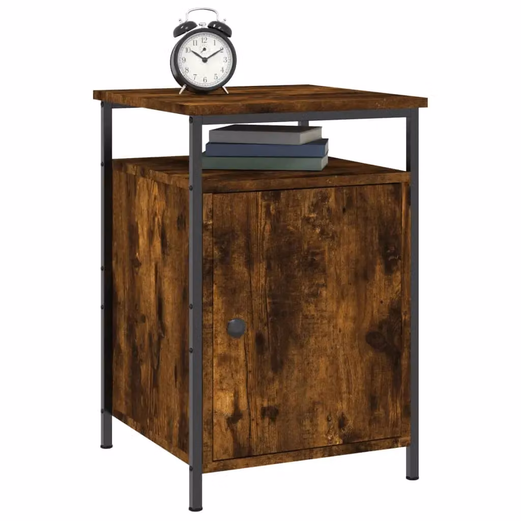 Berkfield Home Bedside Cabinet in Smoked Oak Brown, W/D/H: 40 x 42 x 60 cm – 3