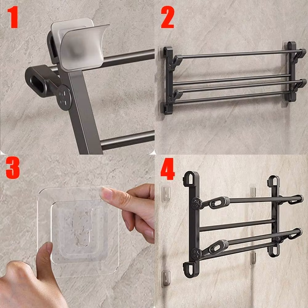 FORGEVIO 2 Tier Wall Mounted Metal Shoe Rack in Matt Black – 2