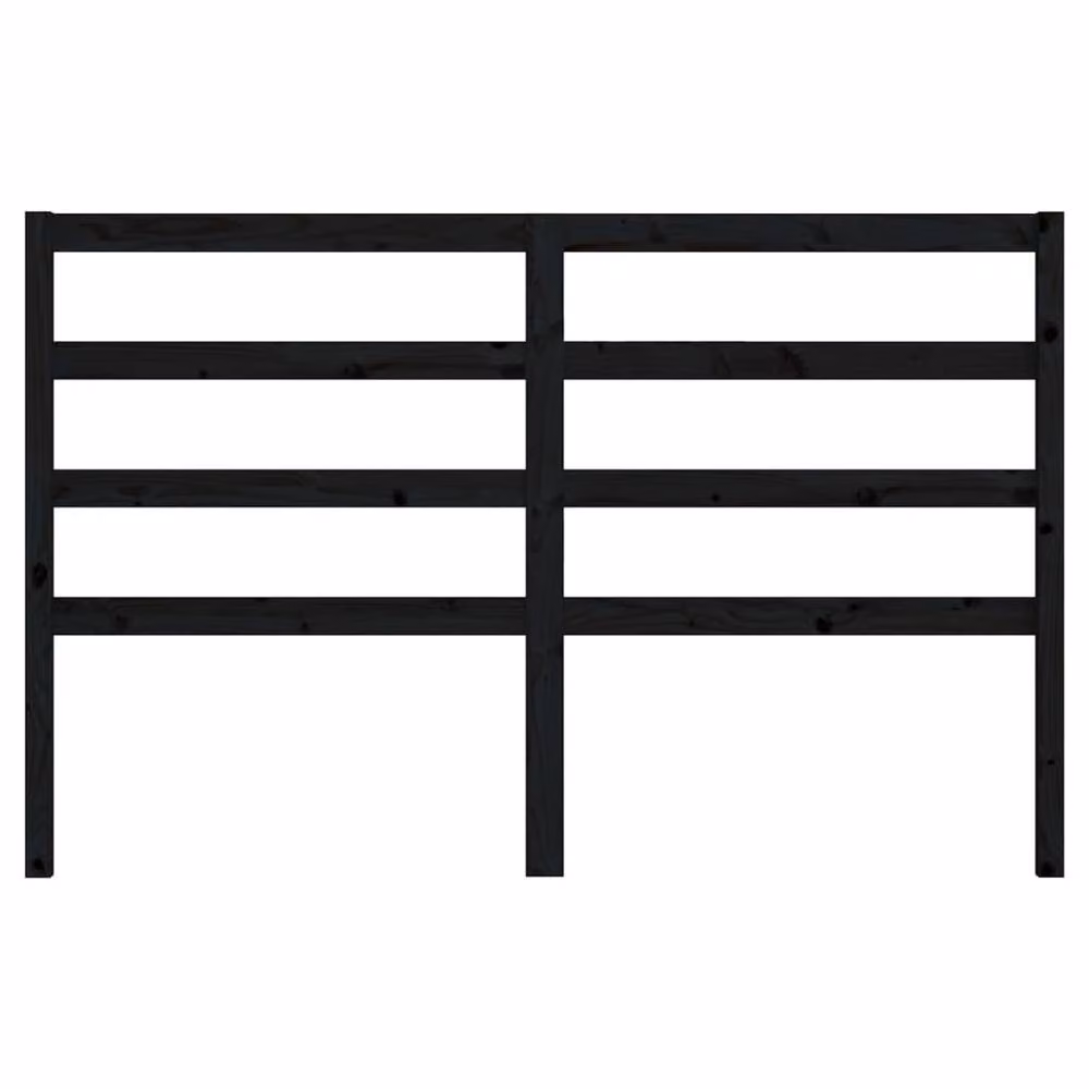 Berkfield Home Rustic Solid Wood Pine Bed Headboard in Black, W: 126 cm, H: 100 cm, D: 4 cm – 3