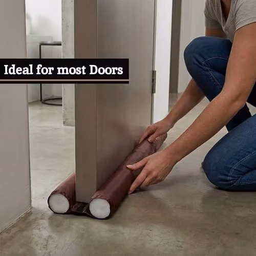 Orsina Twin Draught Guard with Foam Rollers in Brown – 5