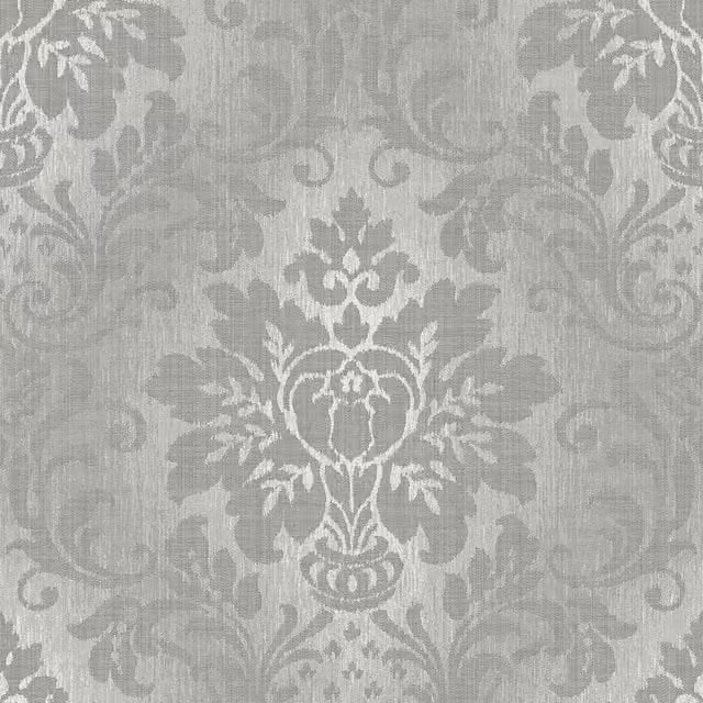 Grandeco Silver Floral Abstract Damask Wallpaper Roll