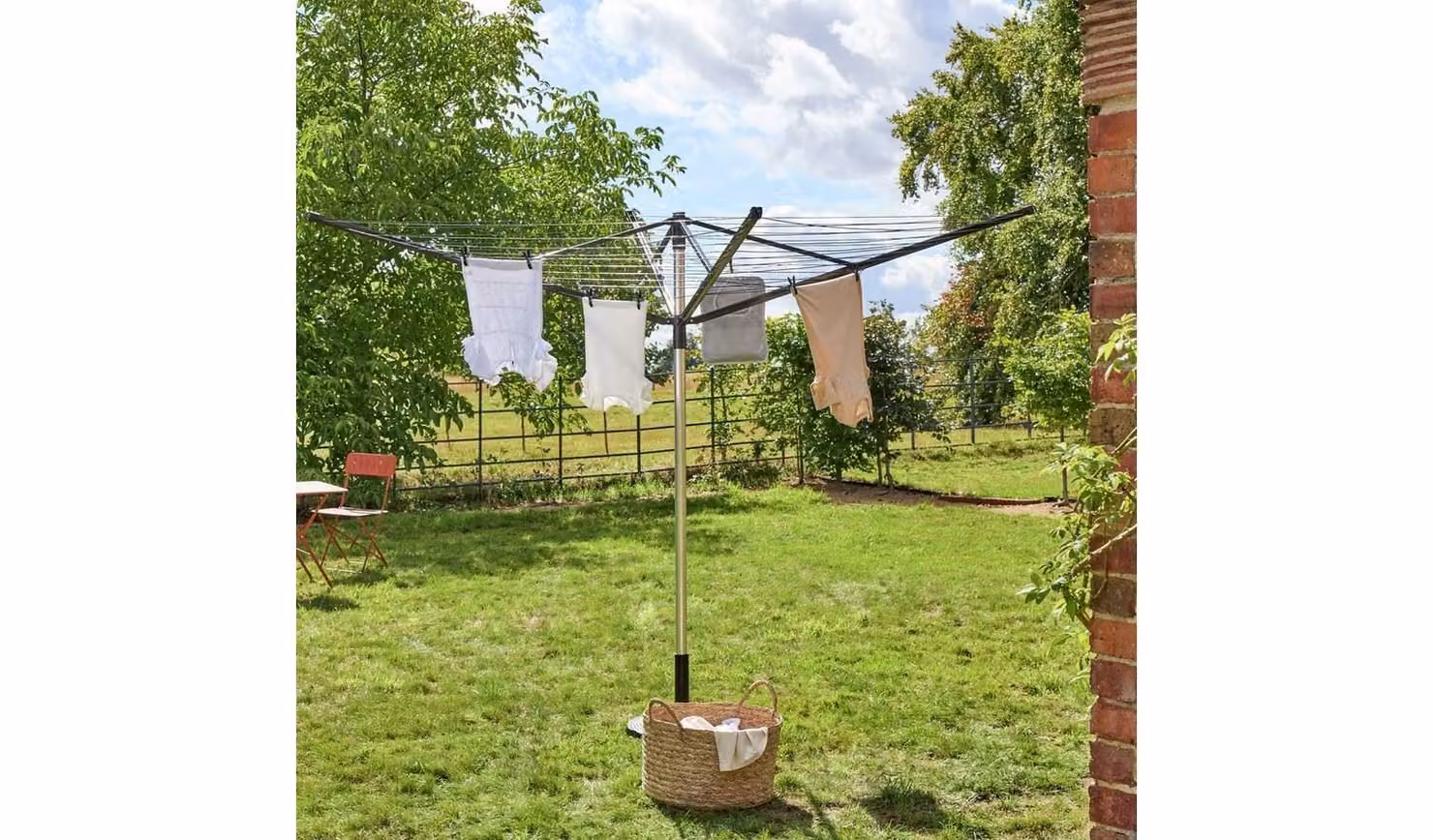 Cheap Furniture Warehouse 4 Arm Multi Height Outdoor Rotary Garden Washing Line Dryer, 60m, Silver Steel