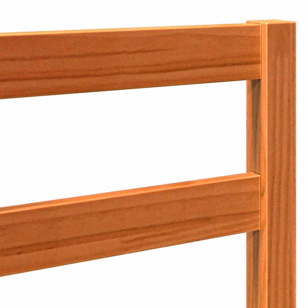 Berkfield Home Solid Pine Wood Bed Headboard in Wax Brown, W: 145.5 cm, D: 4 cm, H: 104 cm – 3
