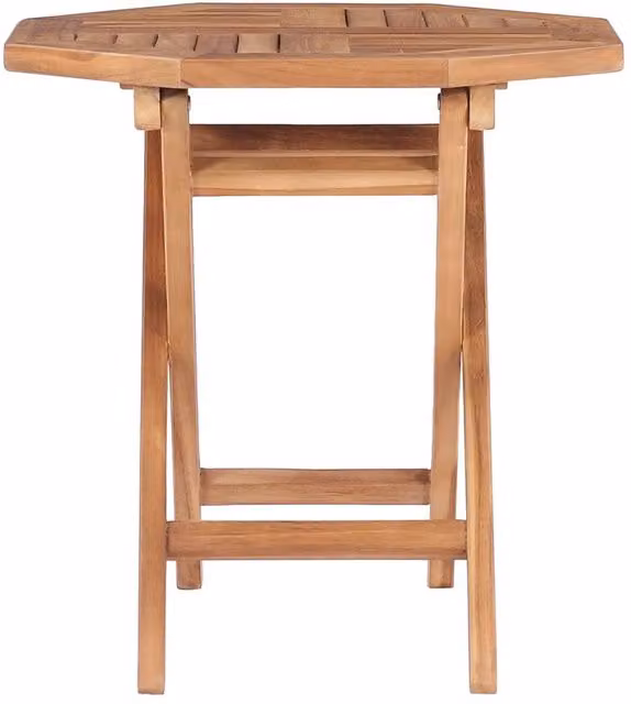 Berkfield Home Durable Folding Garden Table in Brown Solid Teak Wood, W/D/H: 45 x 45 x 45 cm – 1
