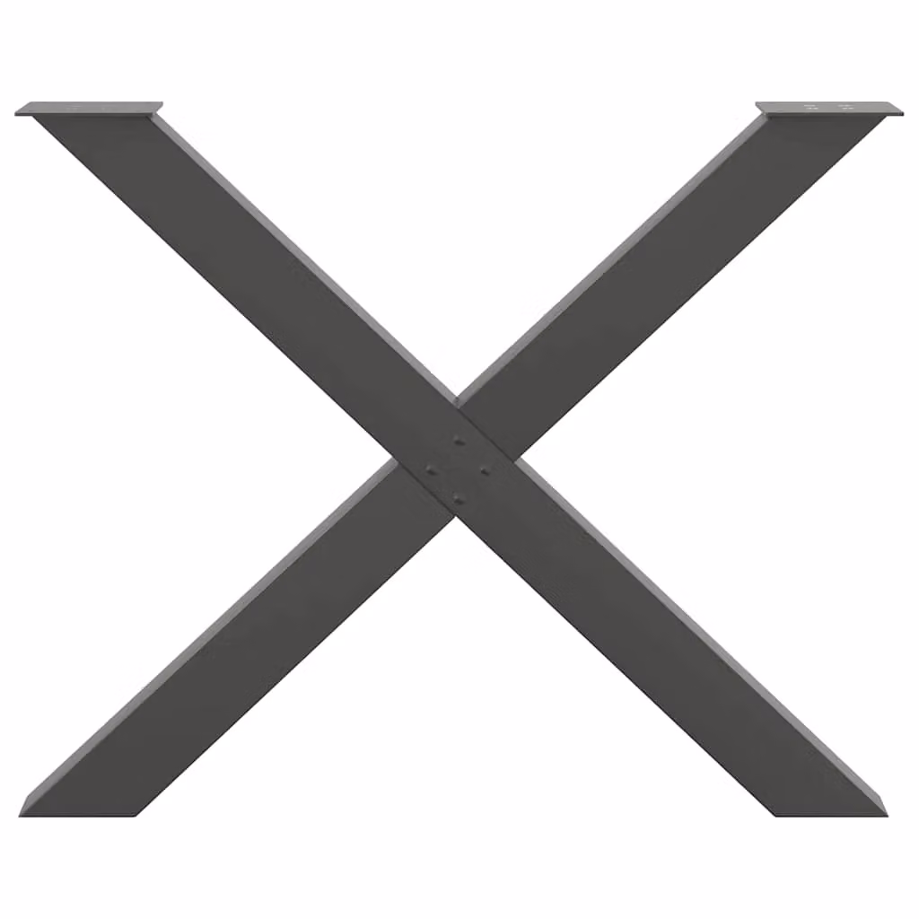 Berkfield Home X-Shaped Dining Table Legs, 3 Piece Set, Anthracite and Black Steel, H: 90 cm – 4