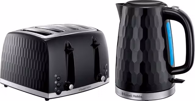Russell Hobbs Honeycomb Black Breakfast Bundle