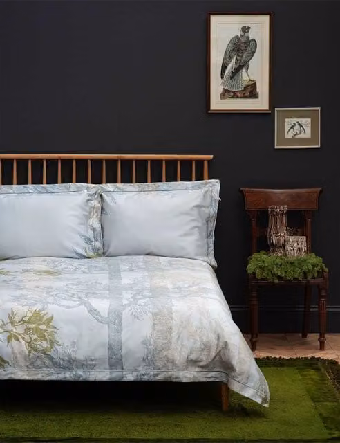 Timorous Beasties Norwegian Wood Reversible Floral Cotton Bedding Set, Light Grey Mix, W: 220 cm, H: 180 x 200 cm