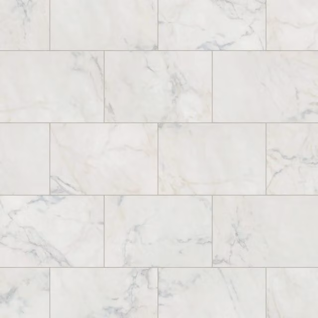 Palio Marble Effect Glue Down Luxury Vinyl Tile, White Stone Look, 2mm Thickness – 1