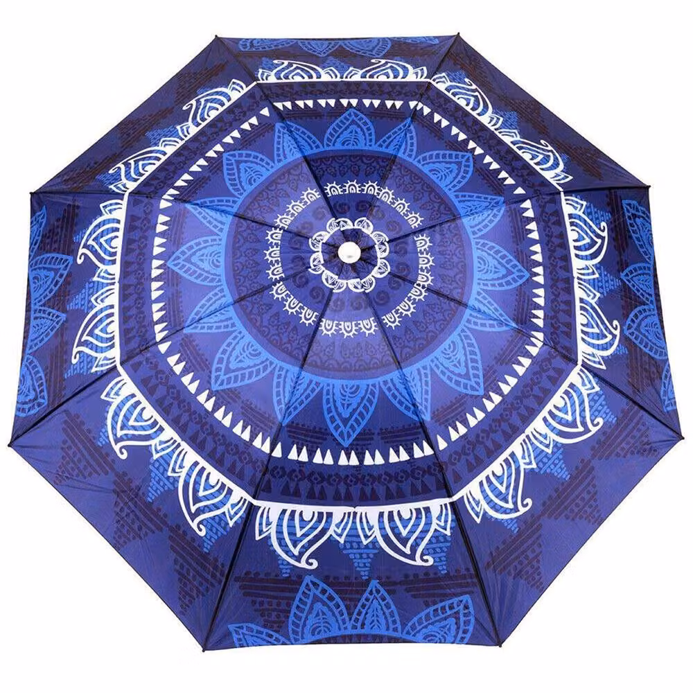 FLAVORA Blue Mandala Garden Parasol with Tilt Function, Diameter: 100 cm – 2