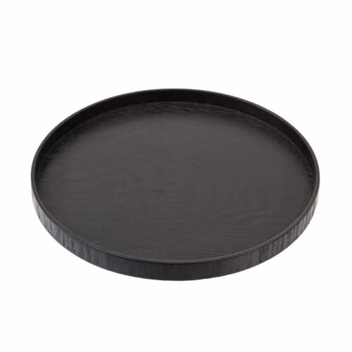 Premier Housewares Black Solid Wood Circular Decorative Serving Tray, W/D/H: 68.58 x 68.58 x 2.54 cm – 1