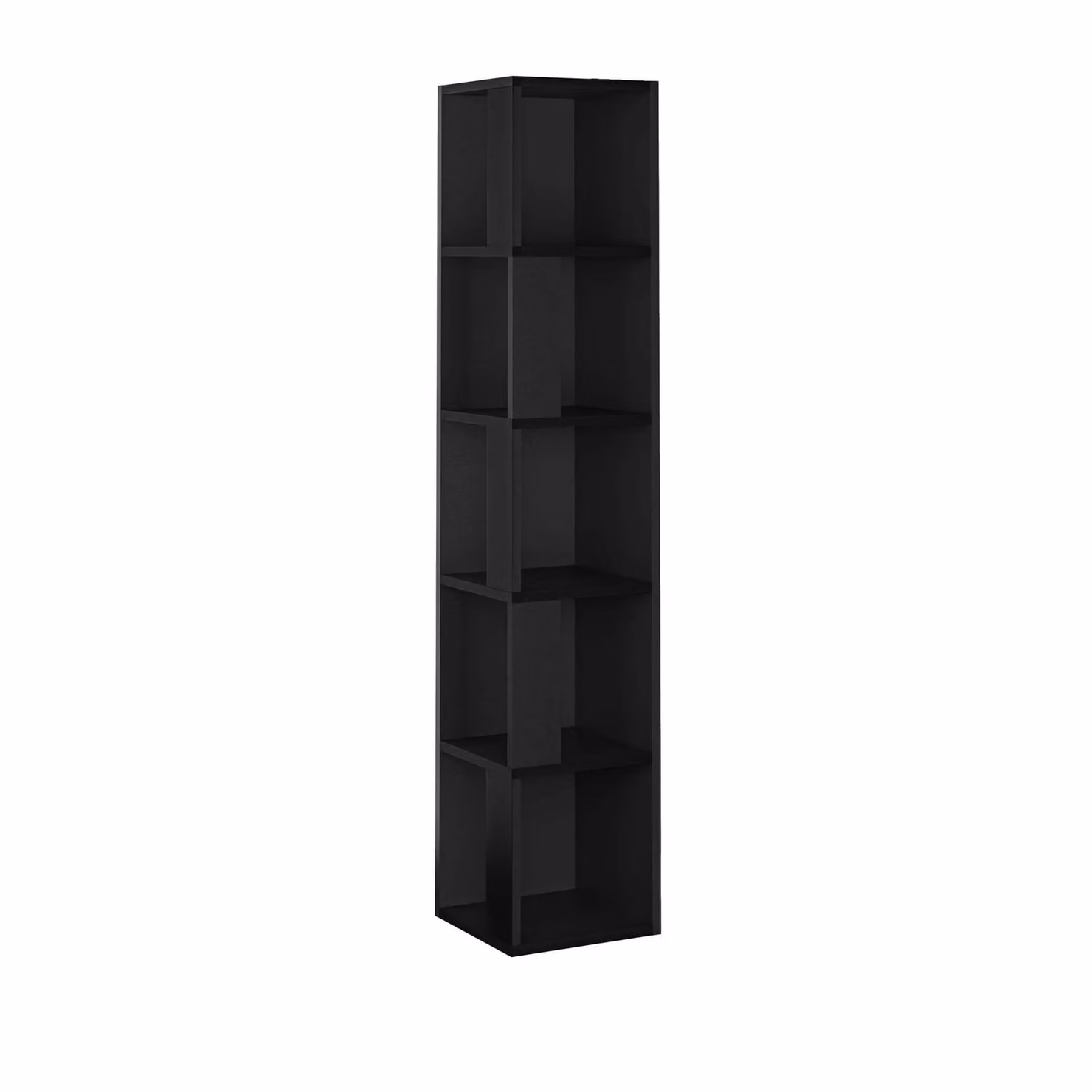 Decortie Piano Modern Corner Bookcase Display Unit in Black, Height: 158.9 cm – 3