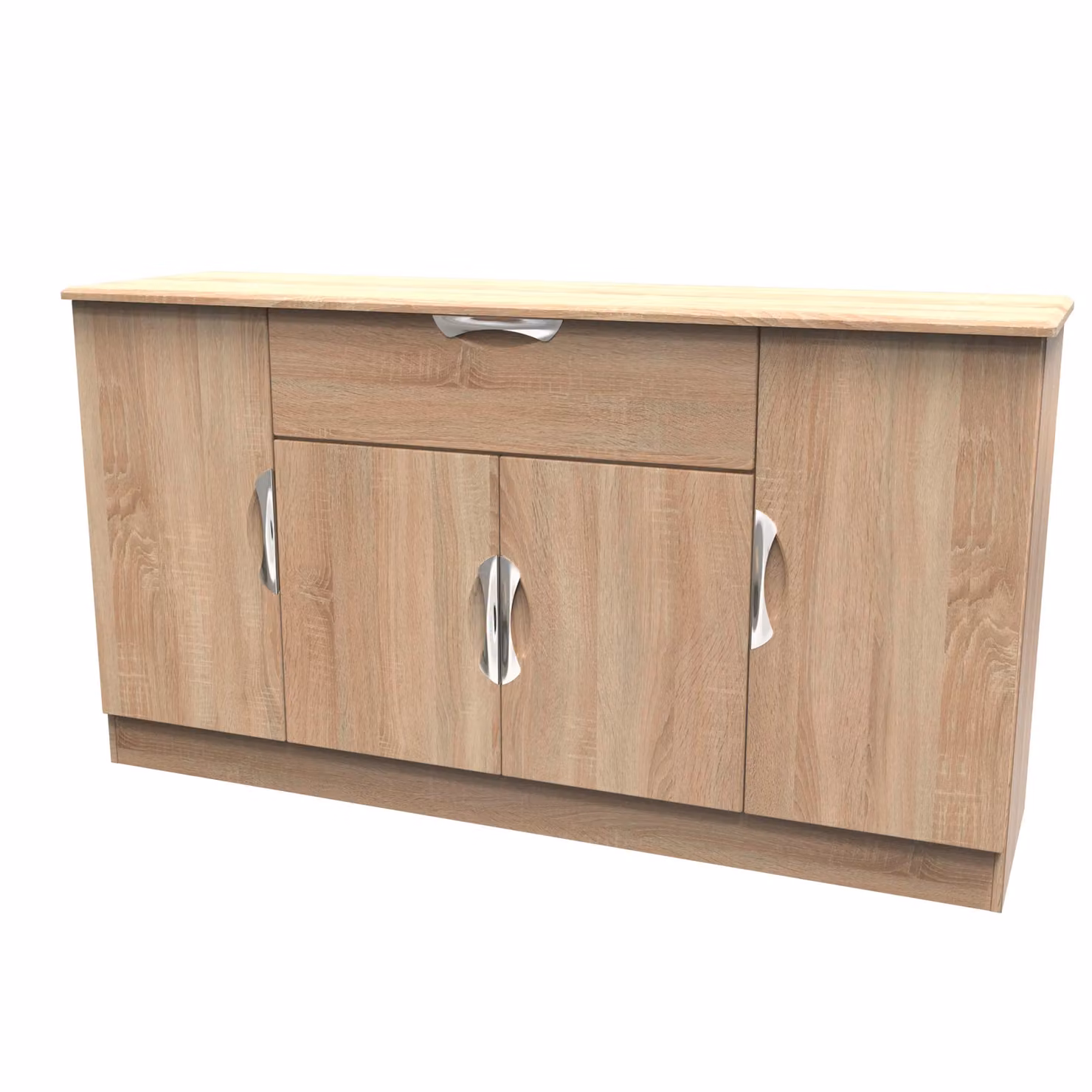 2 U Holborn Ready Assembled 4 Door 1 Drawer Wide Unit in Light Oak – 2