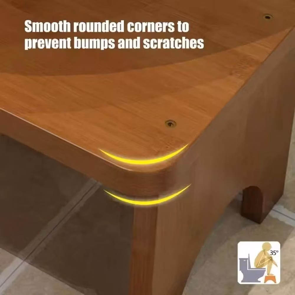 FORGEVIO Bamboo Wood Toilet Squatty Step Stool in Brown – 3