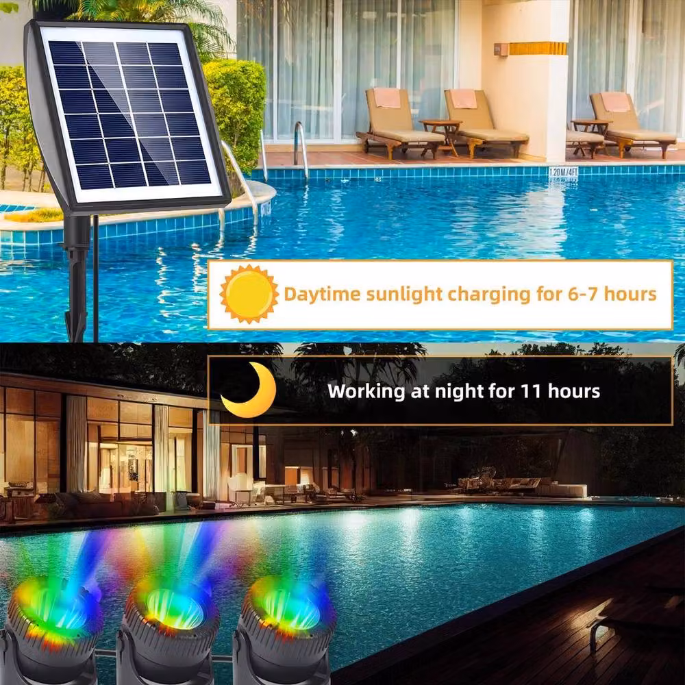 Kelvenix Solar RGB LED Underwater Spotlight in Black for Garden Accent Lighting – 4