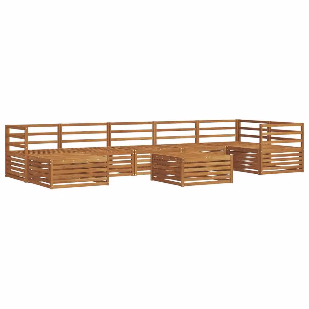 Berkfield Home 8-Piece Modern Outdoor Sofa Set in Brown Acacia Wood – 2