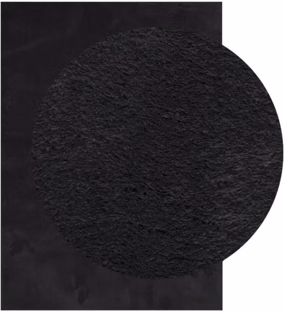 Berkfield Home HUARTE Short Pile Washable Black Rectangular Rug W: 240 cm, D: 340 cm – 1
