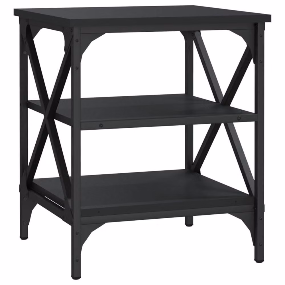 Berkfield Home Set of 2 Black Side Tables, W/D/H: 40 x 42 x 50 cm – 4