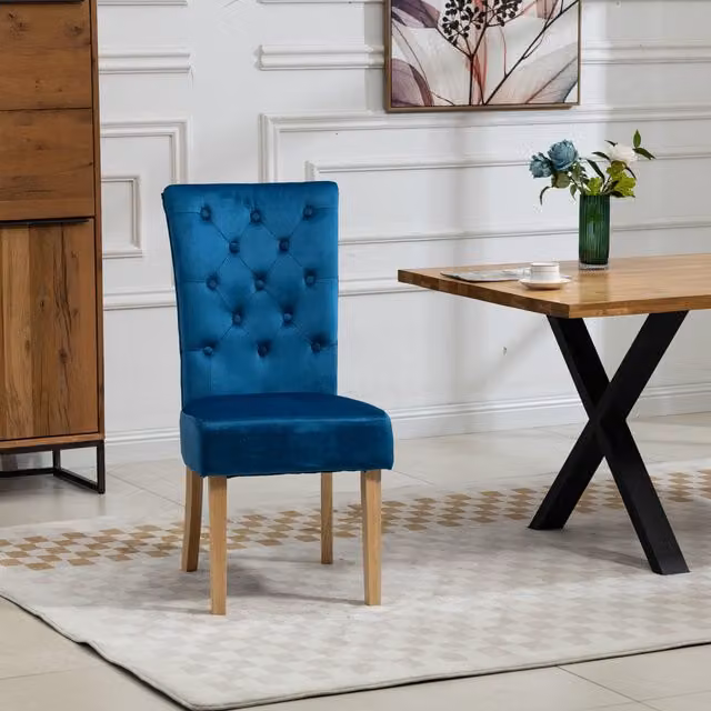 Artemis Home Pienza Velvet Dining Chairs, Set of 2, Blue