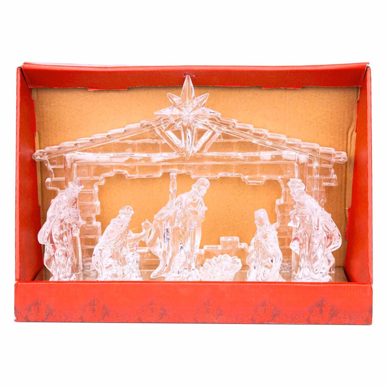 Shatchi Acrylic Light Up Nativity Scene in Natural Beige featuring Jesus, Mary, Joseph and the Three Wise Men – 2