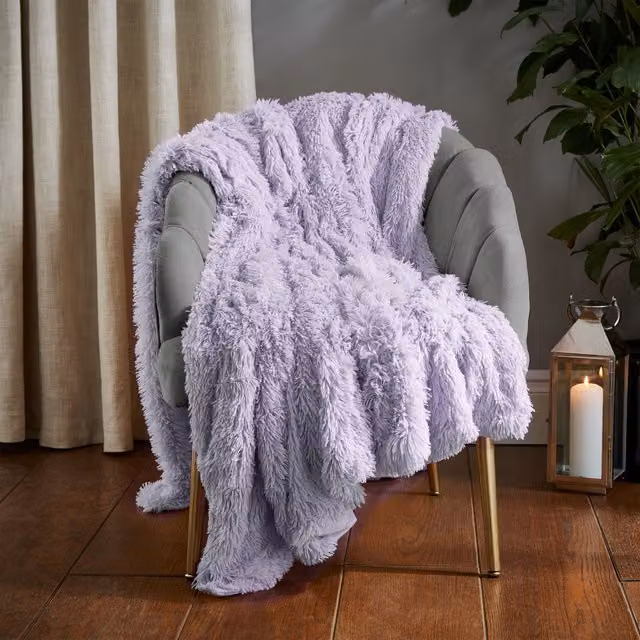 Catherine Lansfield Cuddly Faux Fur Throw Heather W: 150 cm, D: 200 cm