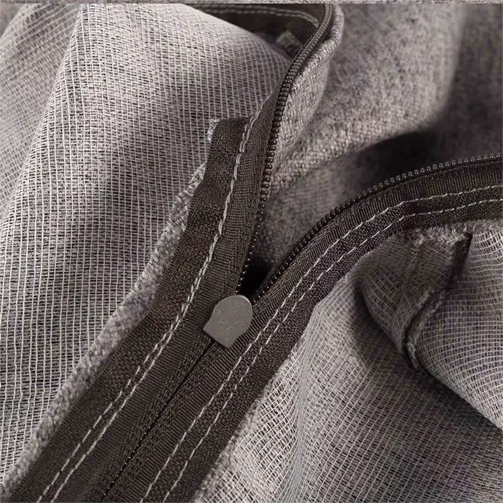 VOGREX Extra Large Bean Bag Sofa Cover in Grey with Zipper – 3