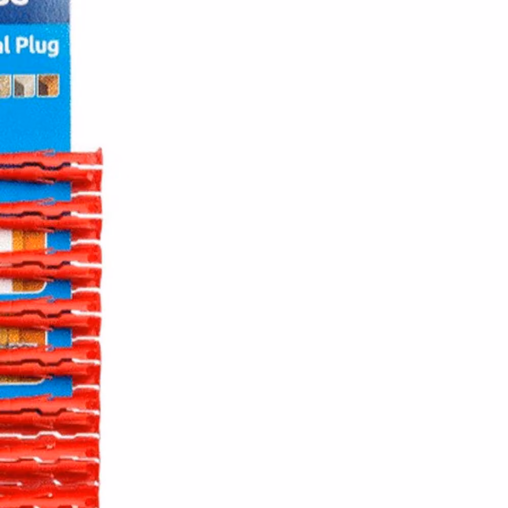 Rawlplug Universal Plastic Plugs, Red, Pack of 48 – 2